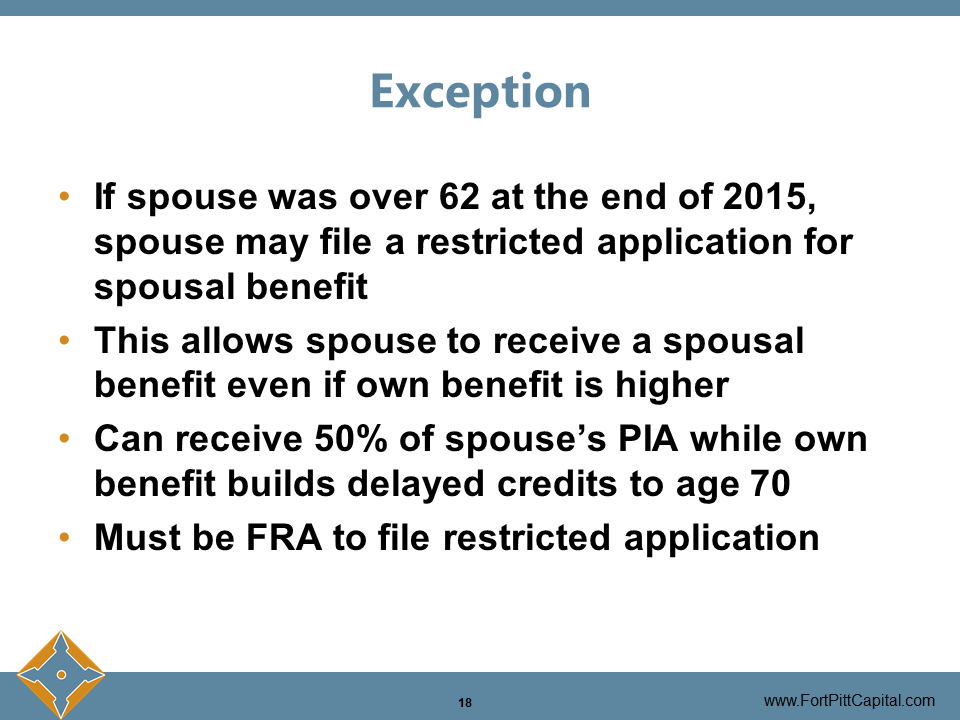 Exception to Spousal Benefits