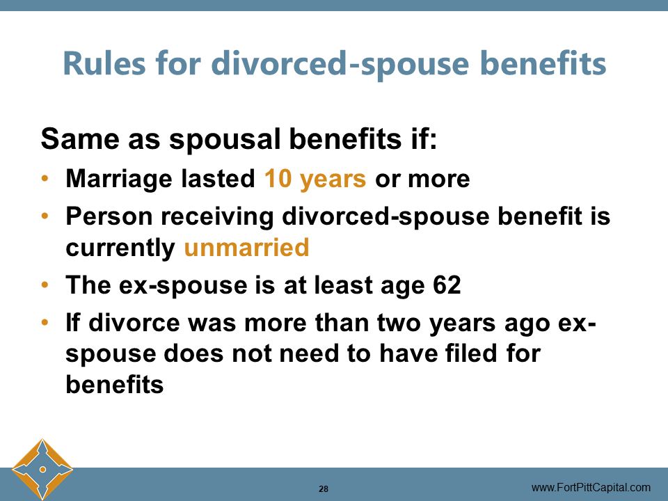 Rules for Divorced-Spouse Benefits