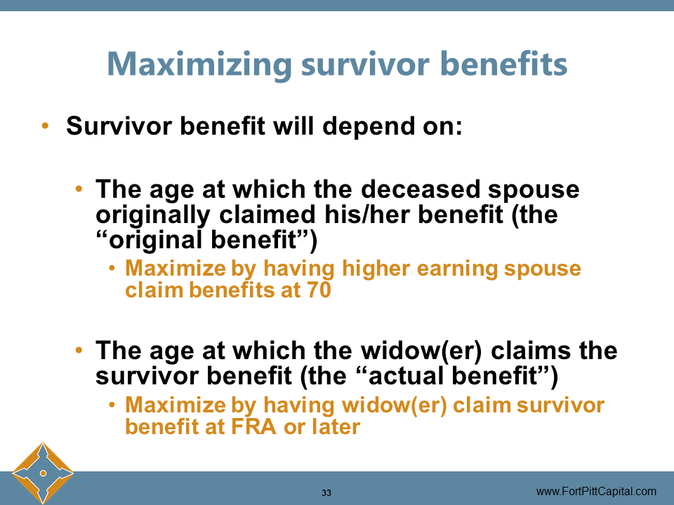 Maximizing Survivor Benefits