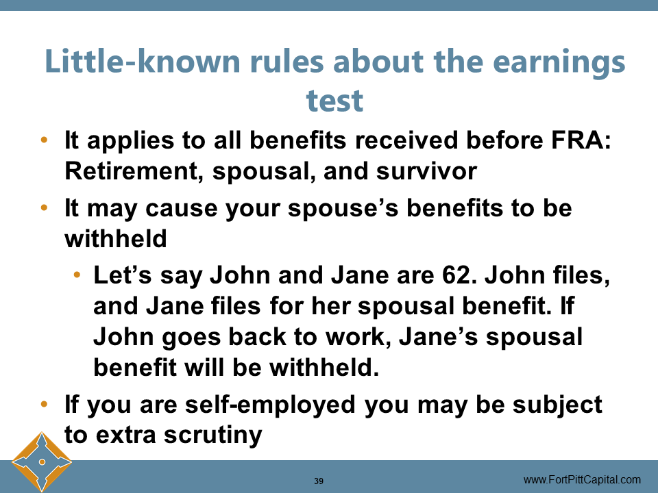 Rules About Earnings Test