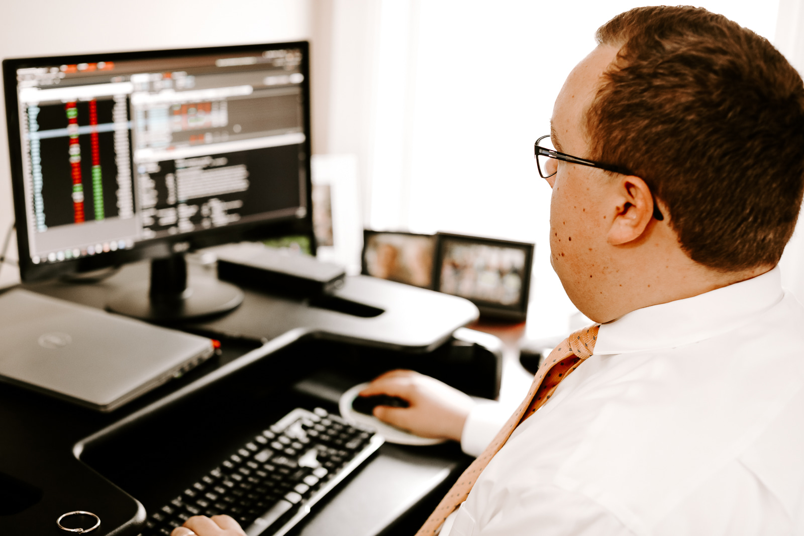 man on computer